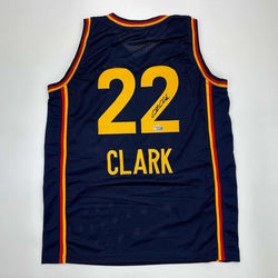 Facsimile Autographed Caitlin Clark Indiana Blue Reprint Laser Auto Basketball Jersey Size Men's XL (ONLINE ORDER ONLY)
