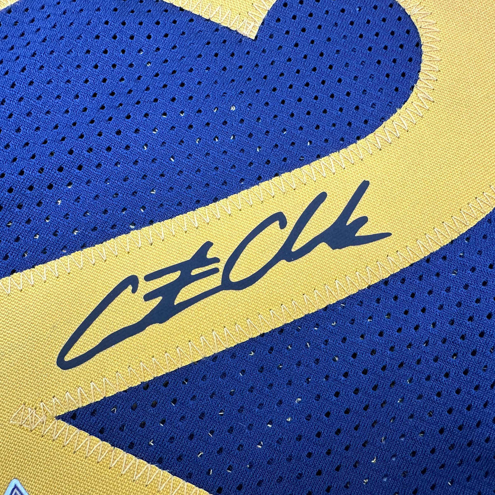 Facsimile Autographed Caitlin Clark Indiana Blue Reprint Laser Auto Basketball Jersey Size Men's XL (ONLINE ORDER ONLY)