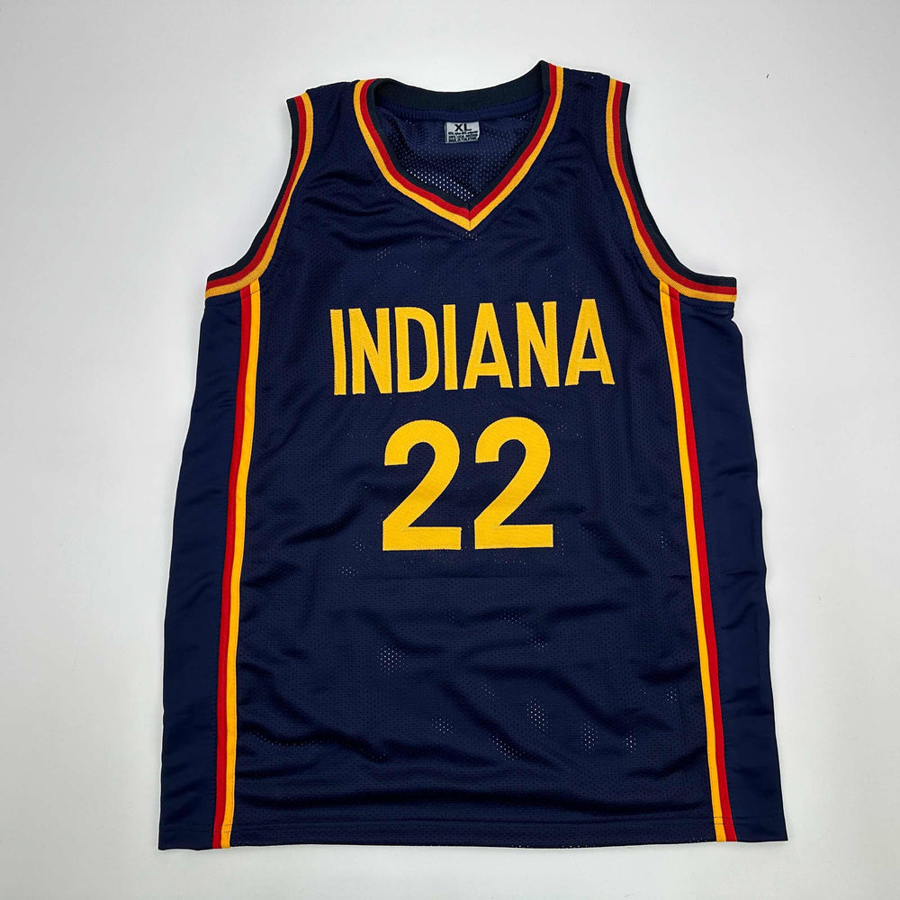 Facsimile Autographed Caitlin Clark Indiana Blue Reprint Laser Auto Basketball Jersey Size Men's XL (ONLINE ORDER ONLY)