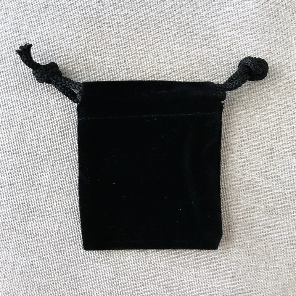 Black Velvet Drawstring Pouches - 2" x 2.5" - Black - Velvet Drawstring Bag (ONLINE ORDER ONLY)