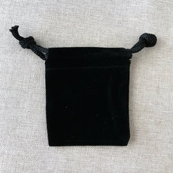 Black Velvet Drawstring Pouches - 2" x 2.5" - Black - Velvet Drawstring Bag (ONLINE ORDER ONLY)