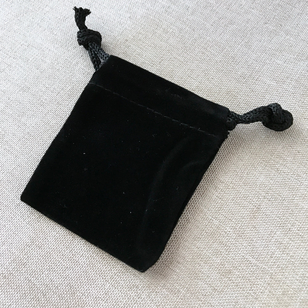 Black Velvet Drawstring Pouches - 2" x 2.5" - Black - Velvet Drawstring Bag (ONLINE ORDER ONLY)