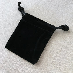 Black Velvet Drawstring Pouches - 2" x 2.5" - Black - Velvet Drawstring Bag (ONLINE ORDER ONLY)