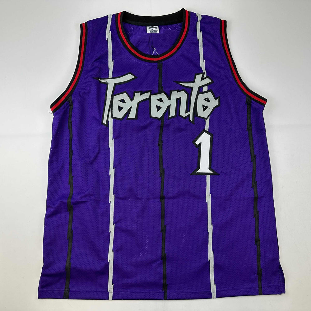 Facsimile Autographed Tracy McGrady Toronto Purple Reprint Laser Auto Basketball Jersey Size Men's XL (ONLINE ORDER ONLY)