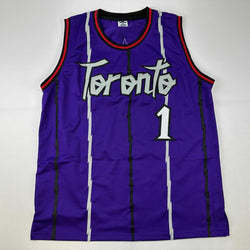 Facsimile Autographed Tracy McGrady Toronto Purple Reprint Laser Auto Basketball Jersey Size Men's XL (ONLINE ORDER ONLY)