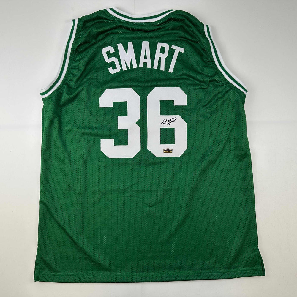 Facsimile Autographed Marcus Smart Boston Green Reprint Laser Auto Basketball Jersey Size Men's XL (ONLINE ORDER ONLY)