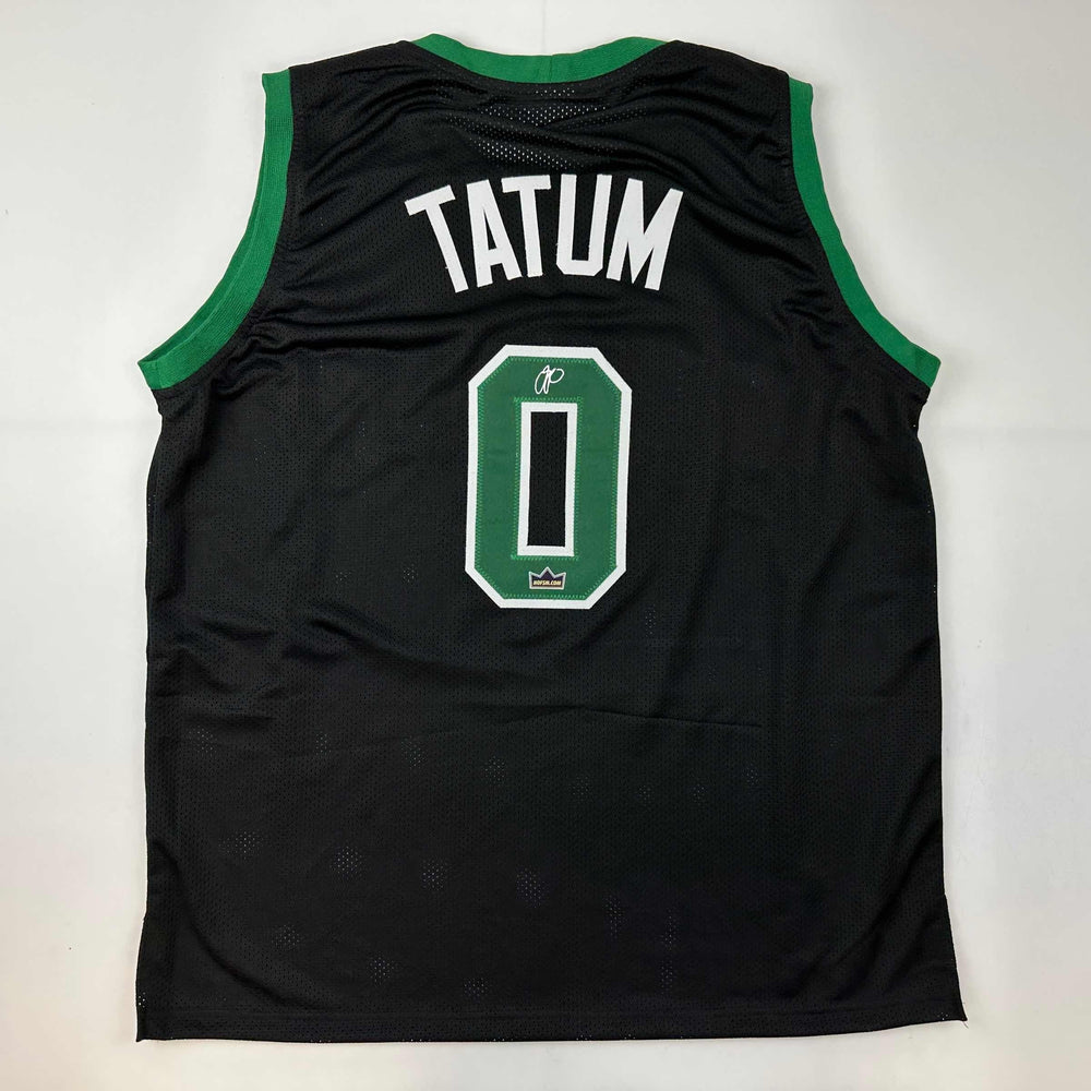 Facsimile Autographed Jayson Tatum Boston Black Reprint Laser Auto Basketball Jersey Size Men's XL (ONLINE ORDER ONLY)