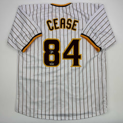 Facsimile Autographed Dylan Cease San Diego Pinstripe Reprint Laser Auto Baseball Jersey Size Men's XL (ONLINE ORDER ONLY)