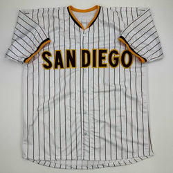 Facsimile Autographed Dylan Cease San Diego Pinstripe Reprint Laser Auto Baseball Jersey Size Men's XL (ONLINE ORDER ONLY)