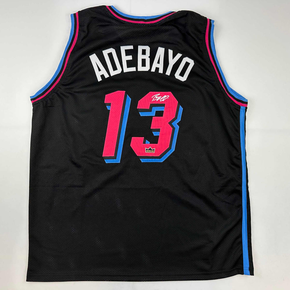 Facsimile Autographed Bam Adebayo Miami Black Vice City Reprint Laser Auto Basketball Jersey Size Men's XL (ONLINE ORDER ONLY)