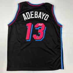 Facsimile Autographed Bam Adebayo Miami Black Vice City Reprint Laser Auto Basketball Jersey Size Men's XL (ONLINE ORDER ONLY)