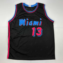 Facsimile Autographed Bam Adebayo Miami Black Vice City Reprint Laser Auto Basketball Jersey Size Men's XL (ONLINE ORDER ONLY)