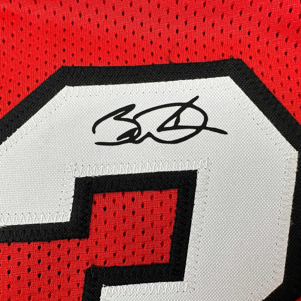Facsimile Autographed Dwyane Wade Miami Red Reprint Laser Auto Basketball Jersey Size Men's XL (ONLINE ORDER ONLY)