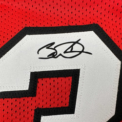 Facsimile Autographed Dwyane Wade Miami Red Reprint Laser Auto Basketball Jersey Size Men's XL (ONLINE ORDER ONLY)