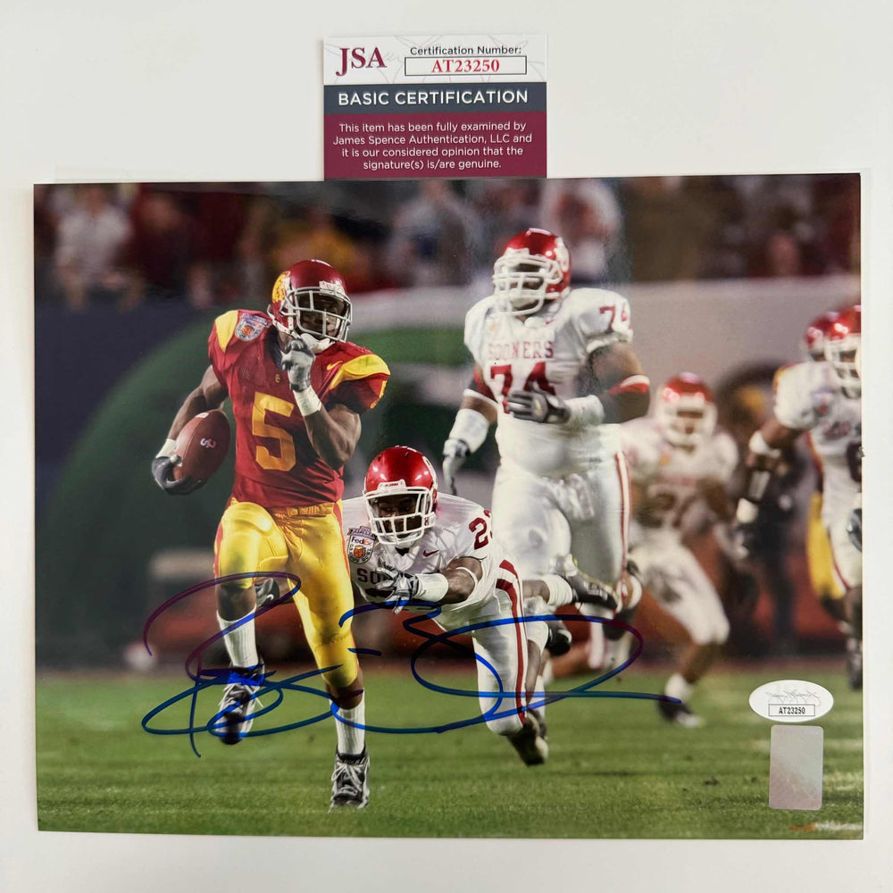 Autographed/Signed Reggie Bush USC Trojans 8x10 College Football Photo JSA COA (ONLINE ORDER ONLY)
