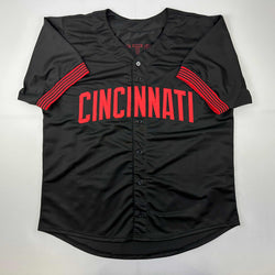 Facsimile Autographed Joey Votto Cincinnati Black City Connect Reprint Laser Auto Baseball Jersey Size Men's XL (ONLINE ORDER ONLY)