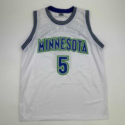 Facsimile Autographed Anthony Edwards Minnesota White Retro Reprint Laser Auto Basketball Jersey Size Men's XL (ONLINE ORDER ONLY)