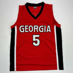 Facsimile Autographed Anthony Edwards Georgia Red Reprint Laser Auto College Basketball Jersey Size Men's XL (ONLINE ORDER ONLY)