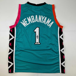 Facsimile Autographed Victor Wembanyama San Antonio Teal Retro Reprint Laser Auto Basketball Jersey Size Men's XL (ONLINE ORDER ONLY)