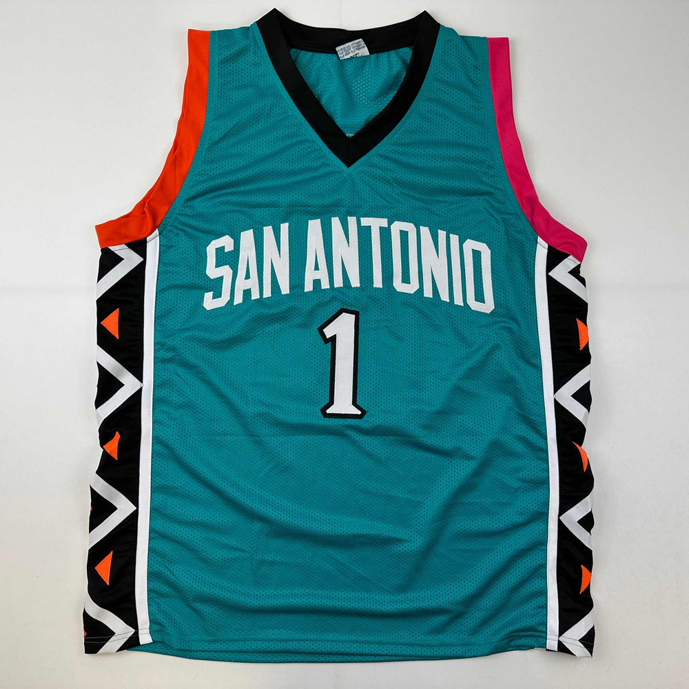 Facsimile Autographed Victor Wembanyama San Antonio Teal Retro Reprint Laser Auto Basketball Jersey Size Men's XL (ONLINE ORDER ONLY)
