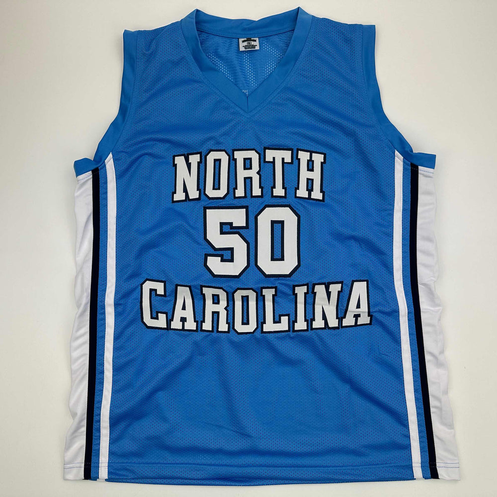 Facsimile Autographed Tyler Hansbrough UNC North Carolina Blue Reprint Laser Auto College Basketball Jersey Size Men's XL (ONLINE ORDER ONLY)