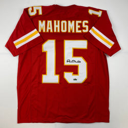 Facsimile Autographed Patrick Mahomes Kansas City Red Reprint Laser Auto Football Jersey Size Men's XL (ONLINE ORDER ONLY)