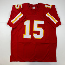 Facsimile Autographed Patrick Mahomes Kansas City Red Reprint Laser Auto Football Jersey Size Men's XL (ONLINE ORDER ONLY)