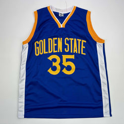 Facsimile Autographed Kevin Durant Golden State Blue Reprint Laser Auto Basketball Jersey Size Men's XL (ONLINE ORDER ONLY)