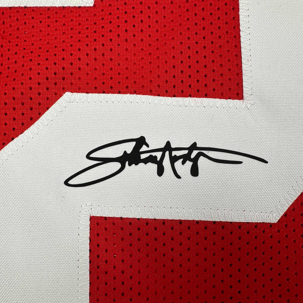 Facsimile Autographed Johnny Rodgers Nebraska  Red Reprint Laser Auto College Football Jersey Size Men's XL (ONLINE ORDER ONLY)