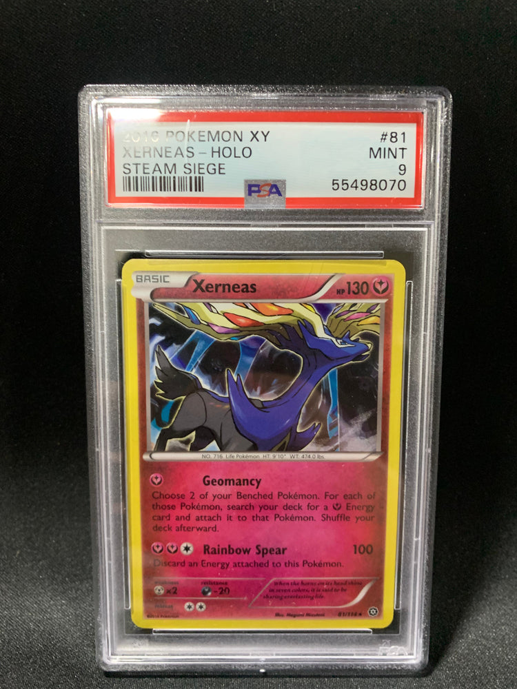 2016 POKEMON XY STEAM SIEGE XERNEAS-HOLO #81 - PSA MINT 9 (Online Order Only)