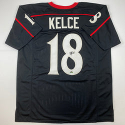 Facsimile Autographed Travis Kelce Cincinnati Black Reprint Laser Auto College Football Jersey Size Men's XL (ONLINE ORDER ONLY)