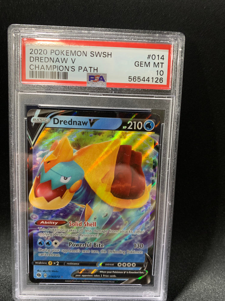 2020 POKEMON SWORD & SHIELD CHAMPION'S PATH DREDNAW V #14 - PSA GEM MT 10 (Online Order Only)