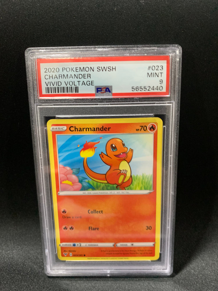 2020 POKEMON SWORD & SHIELD VIVID VOLTAGE CHARMANDER #23 - PSA MINT 9 (Online Order Only)