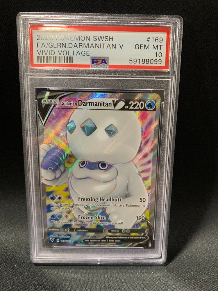 2020 POKEMON SWORD & SHIELD VIVID VOLTAGE FA/GLRN.DARMANITAN V #169 - PSA GEM MT 10 (Online Order Only)