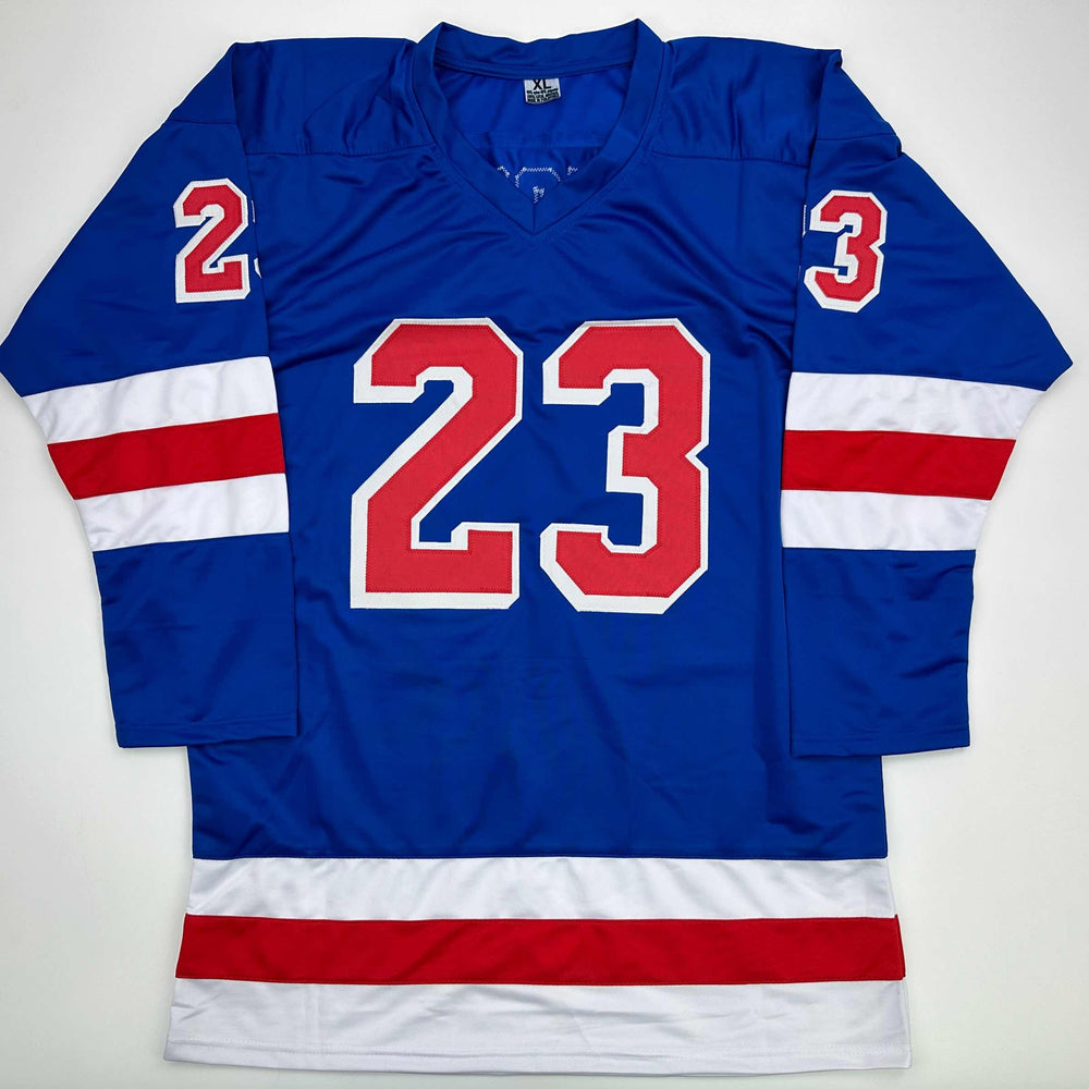 Facsimile Autographed Adam Fox New York Blue Reprint Laser Auto Hockey Jersey Size Men's XL (ONLINE ORDER ONLY)