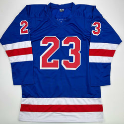 Facsimile Autographed Adam Fox New York Blue Reprint Laser Auto Hockey Jersey Size Men's XL (ONLINE ORDER ONLY)