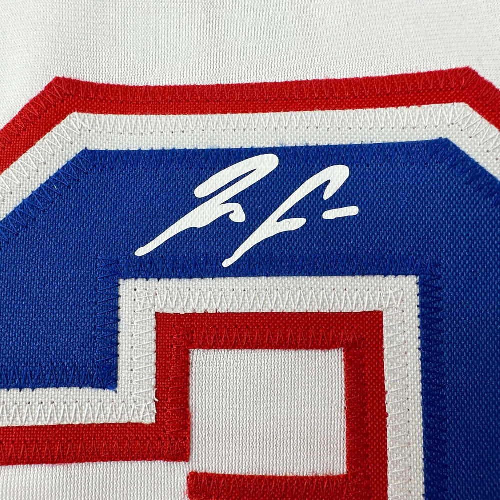 Facsimile Autographed Ronald Acuna Jr. Atlanta White Reprint Laser Auto Baseball Jersey Size Men's XL (ONLINE ORDER ONLY)