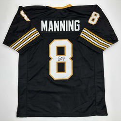 Facsimile Autographed Archie Manning New Orleans Black Reprint Laser Auto Football Jersey Size Men's XL (ONLINE ORDER ONLY)