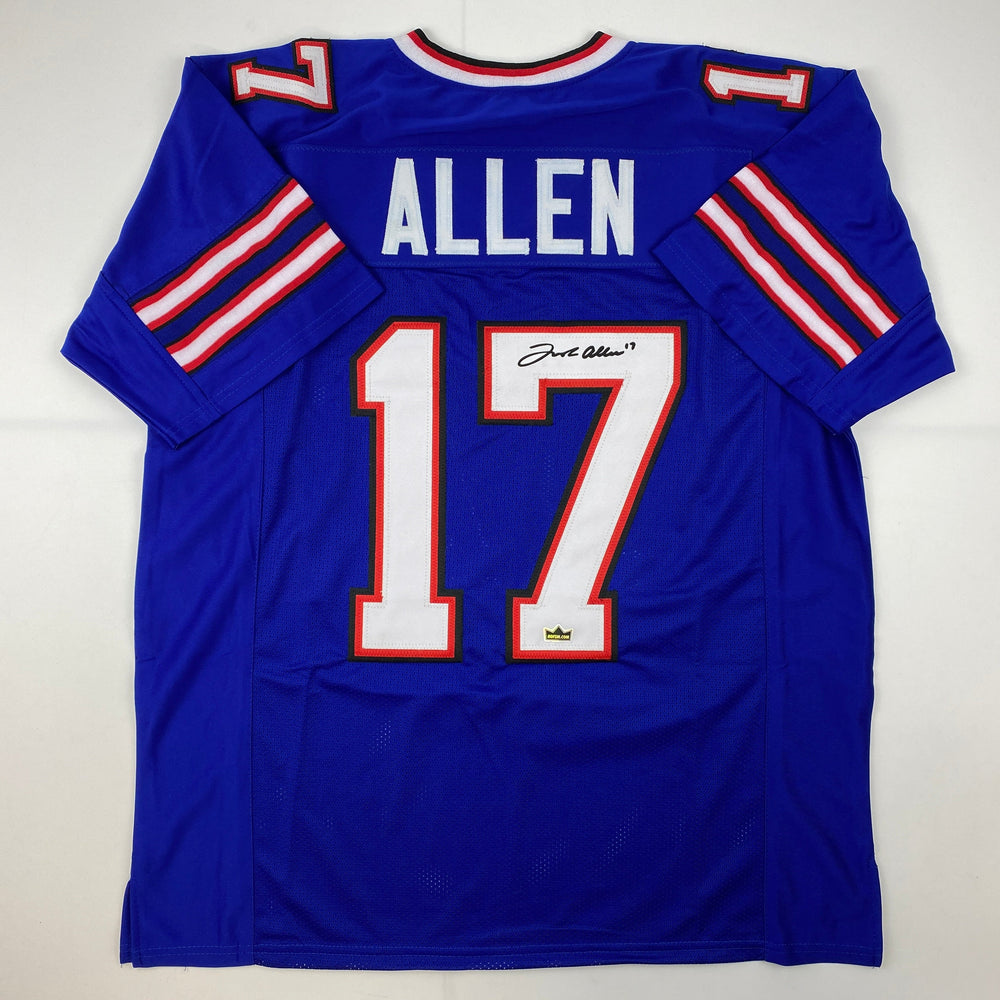 Facsimile Autographed Josh Allen Buffalo Blue Reprint Laser Auto Football Jersey Size Men's XL (ONLINE ORDER ONLY)