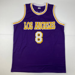 Facsimile Autographed Kobe Bryant #8 Los Angeles LA Purple Reprint Laser Auto Basketball Jersey Size Men's XL (ONLINE ORDER ONLY)