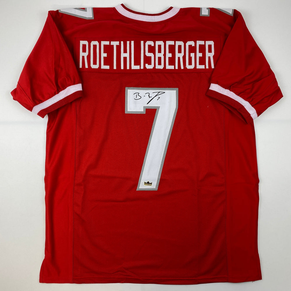 Facsimile Autographed Ben Roethlisberger Miami Ohio Red Reprint Laser Auto College Football Jersey Size Men's XL (ONLINE ORDER ONLY)