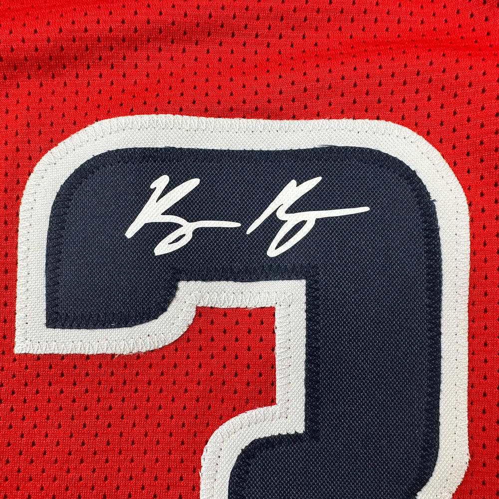Facsimile Autographed Kyle Kuzma Washington Red Reprint Laser Auto Basketball Jersey Size Men's XL (ONLINE ORDER ONLY)