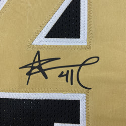 Facsimile Autographed Alvin Kamara New Orleans Black Reprint Laser Auto Football Jersey Size Men's XL (ONLINE ORDER ONLY)