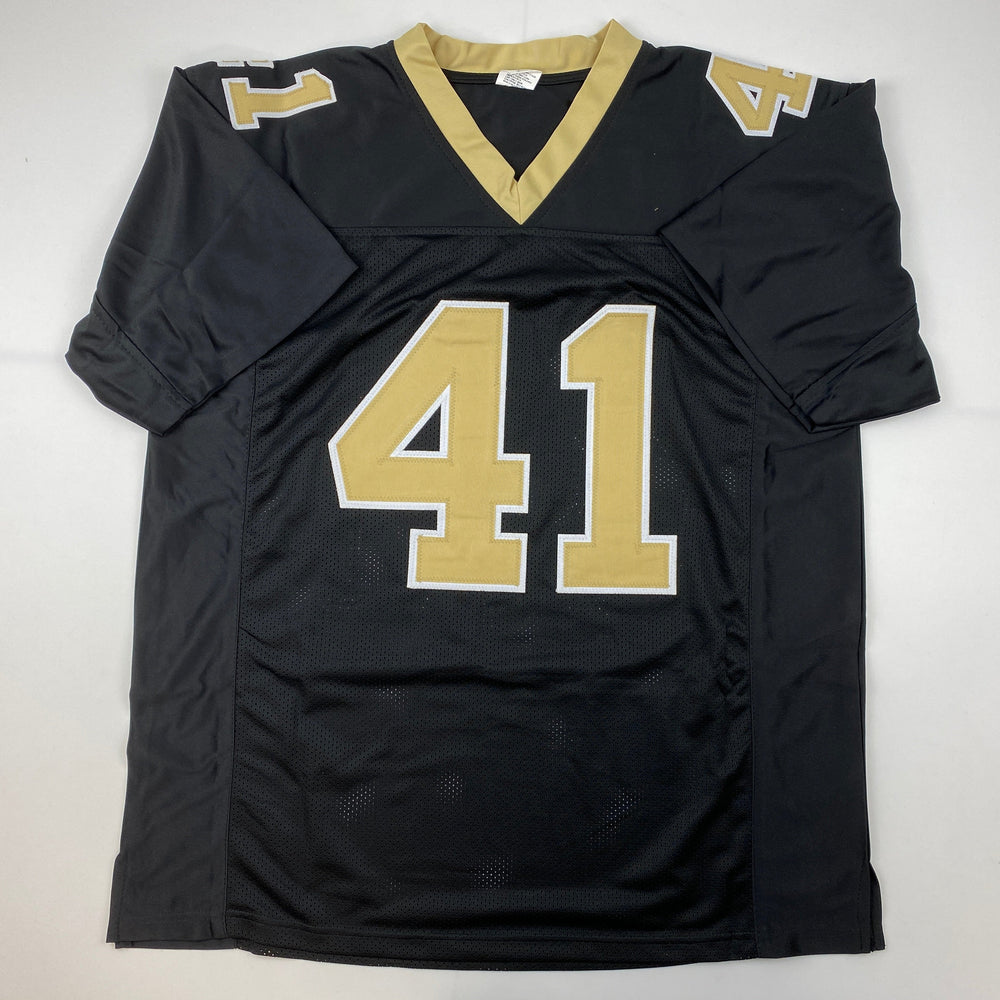 Facsimile Autographed Alvin Kamara New Orleans Black Reprint Laser Auto Football Jersey Size Men's XL (ONLINE ORDER ONLY)