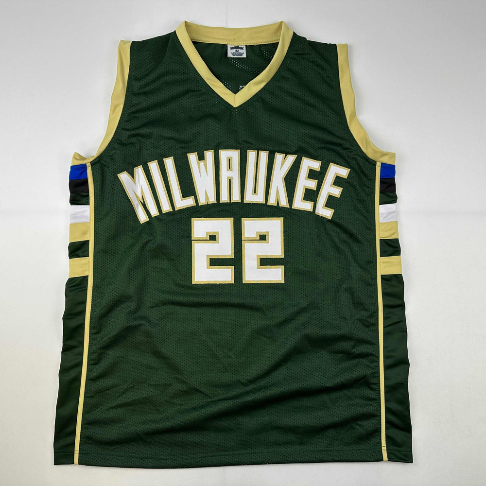 Facsimile Autographed Khris Middleton Milwaukee Green Reprint Laser Auto Basketball Jersey Size Men's XL (ONLINE ORDER ONLY)