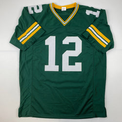 Facsimile Autographed Aaron Rodgers Green Bay Green Reprint Laser Auto Football Jersey Size Men's XL (ONLINE ORDER ONLY)