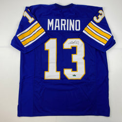 Facsimile Autographed Dan Marino Pittsburgh Blue Reprint Laser Auto College Football Jersey Size Men's XL (ONLINE ORDER ONLY)