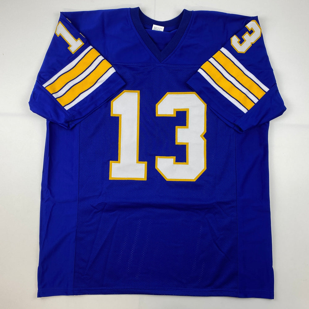 Facsimile Autographed Dan Marino Pittsburgh Blue Reprint Laser Auto College Football Jersey Size Men's XL (ONLINE ORDER ONLY)