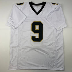 Facsimile Autographed Drew Brees New Orleans White Reprint Laser Auto Football Jersey Size Men's XL (ONLINE ORDER ONLY)