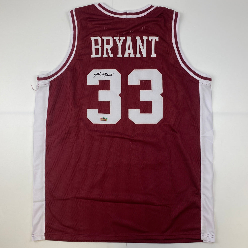 Facsimile Autographed Kobe Bryant Lower Merion Maroon Reprint Laser Auto High School Basketball Jersey Size Men's XL (ONLINE ORDER ONLY)